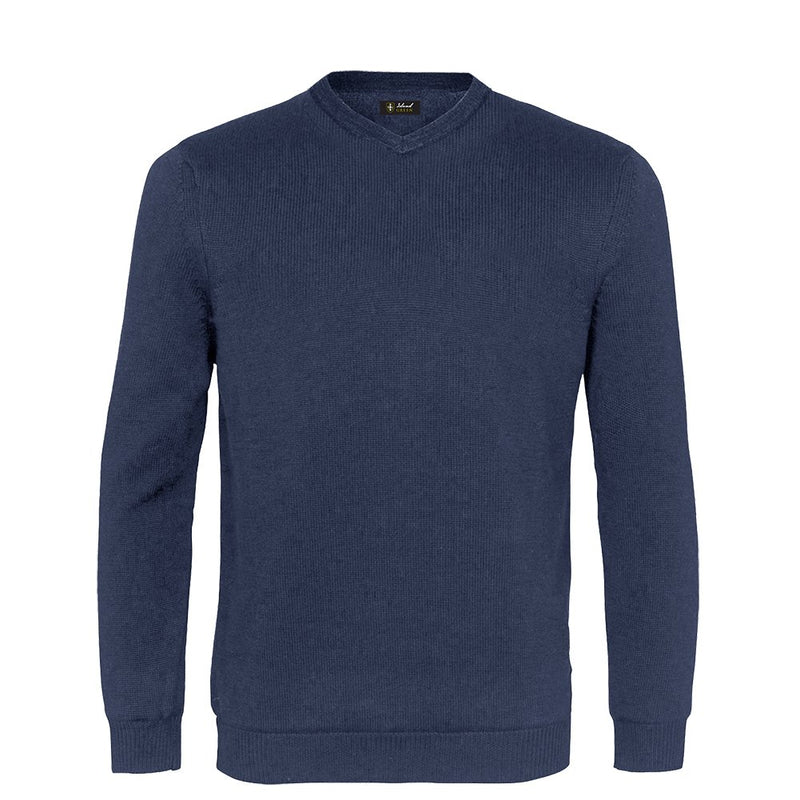 Island Green Supersoft Fine Knit V Neck Sweater - Navy