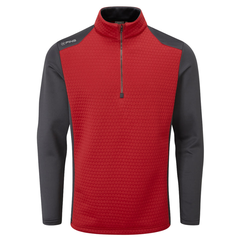 Ping Mellor 1/2 Zip Sweater - Firebrick/Asphalt