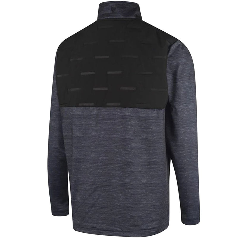 Island Green 1/4 Zip Pullover with Padded Yoke - Charcoal Marl/Black