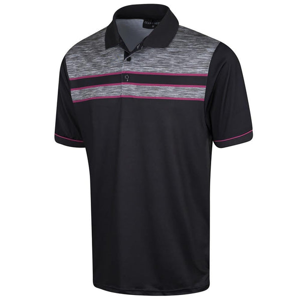 Island Green Chest Panel Polo Shirt - Black