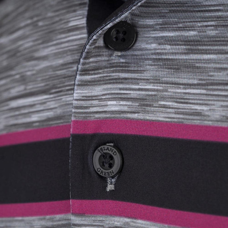 Island Green Chest Panel Polo Shirt - Black