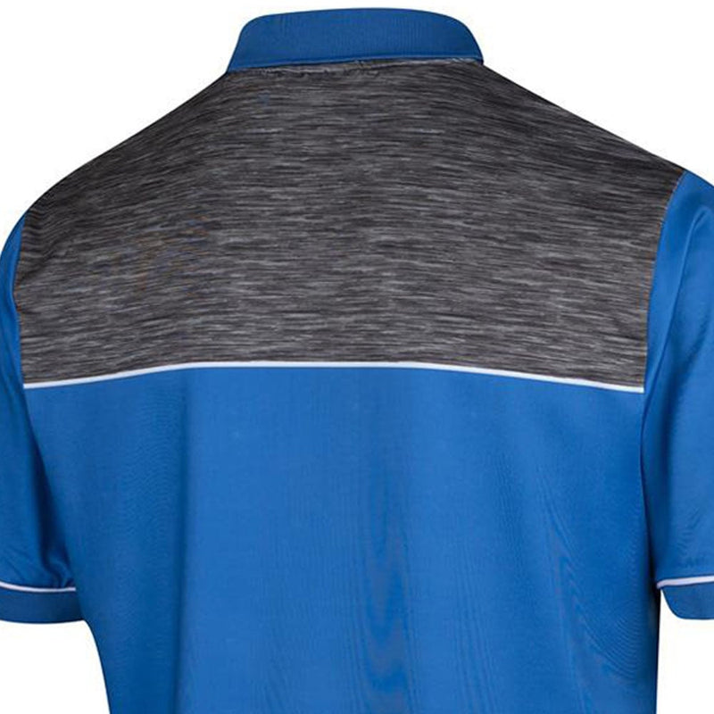 Island Green Chest Panel Polo Shirt - Mid Blue