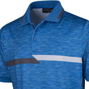 Island Green Chest Stripe Polo Shirt - Mid-Blue Marl