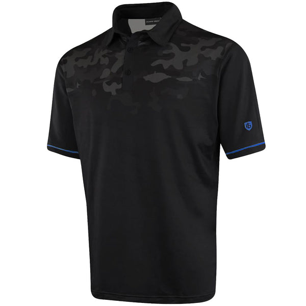 Island Green Graded Camo Print Polo Shirt - Black Camo