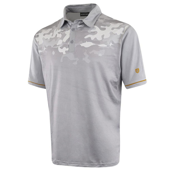 Island Green Graded Camo Print Polo Shirt - Grey Camo