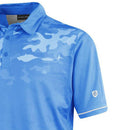 Island Green Graded Camo Print Polo Shirt - Mid-Blue Camo