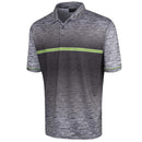 Island Green Gradient Print Polo Shirt - Grey Marl