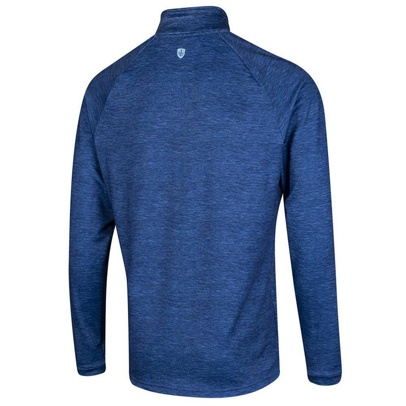 Island Green Junior 1/4 Zip Raglan Sleeve Top Layer Pullover - Blue Marl