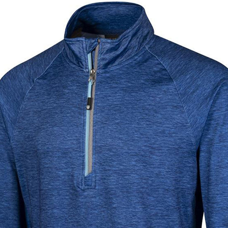 Island Green Junior 1/4 Zip Raglan Sleeve Top Layer Pullover - Blue Marl