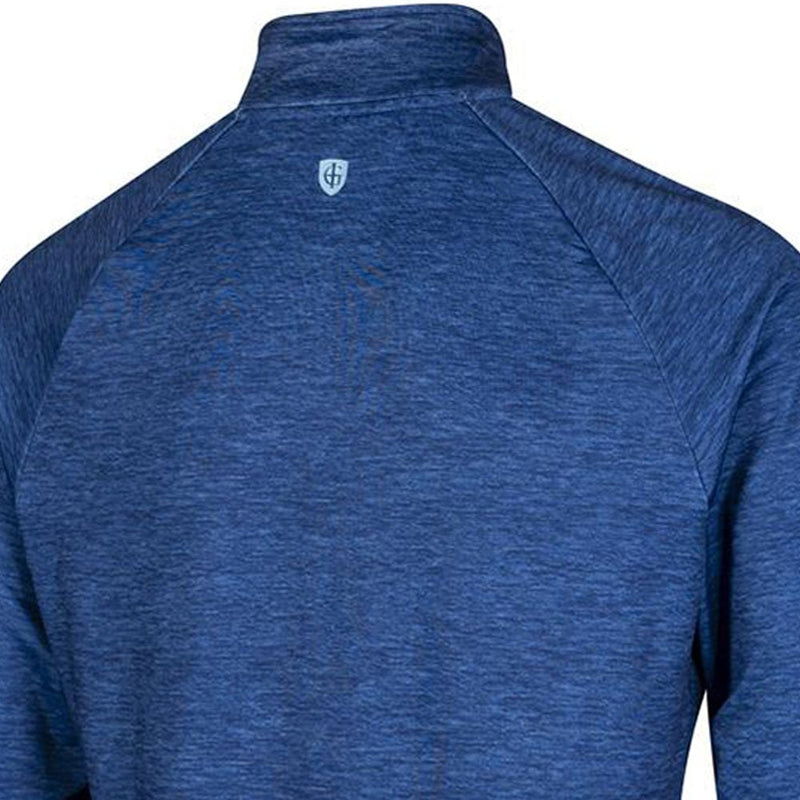 Island Green Junior 1/4 Zip Raglan Sleeve Top Layer Pullover - Blue Marl