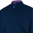 Island Green Lined Knitted Sweater With Pop Zip - Navy