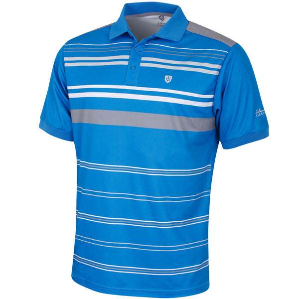 Island Green Striped Polo Shirt - Maritime Blue/Charcoal