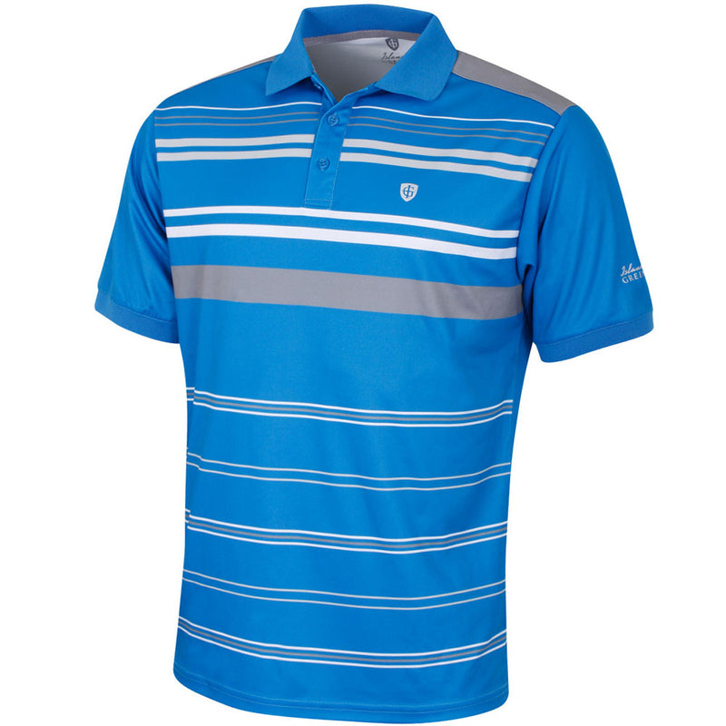 Island Green Striped Polo Shirt - Maritime Blue/Charcoal