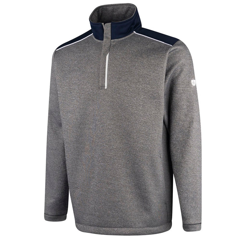 Island Green Top Layer With Seam Pockets Pullover - Grey Marl/Navy