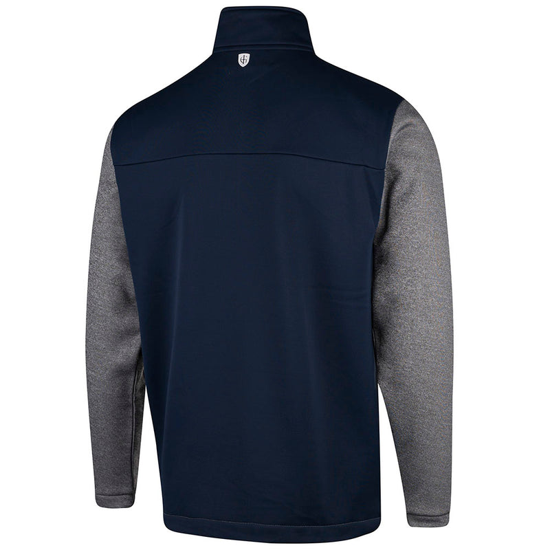 Island Green Top Layer With Seam Pockets Pullover - Grey Marl/Navy