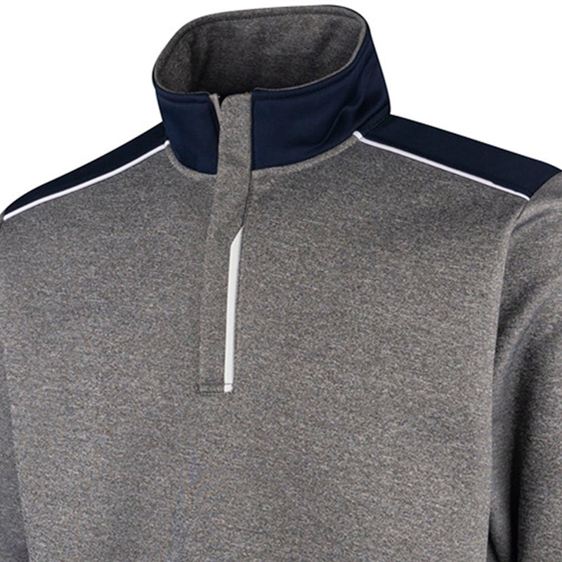 Island Green Top Layer With Seam Pockets Pullover - Grey Marl/Navy