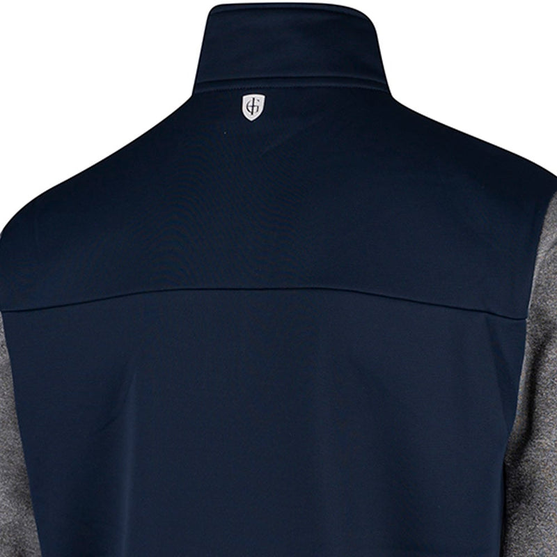 Island Green Top Layer With Seam Pockets Pullover - Grey Marl/Navy