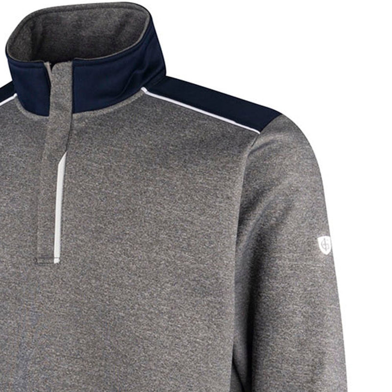 Island Green Top Layer With Seam Pockets Pullover - Grey Marl/Navy