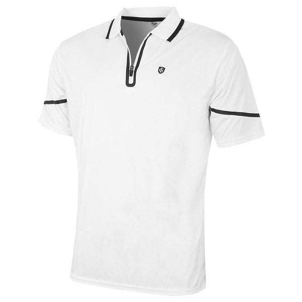 Island Green Zip Placket Polo Shirt - White/Black