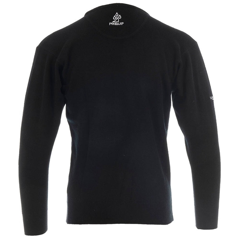 ProQuip Lambswool Water Repellent Crew Neck Golf Sweater - Black