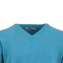 ProQuip Lambswool Water Repellent V Neck Golf Sweater - Aqua