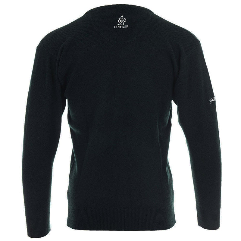 ProQuip Lambswool Water Repellent V Neck Golf Sweater - Black