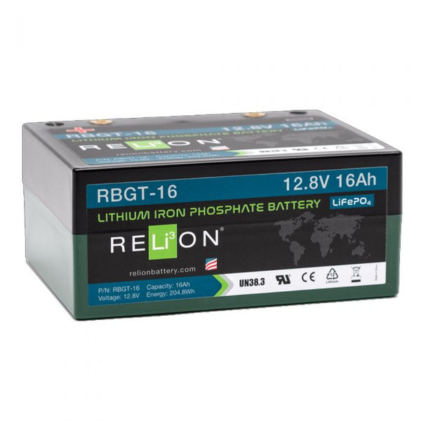 Leoch RBGT-16 12v 16Ah RELiON Lithium 18 Hole Golf Battery - Universally Compatible