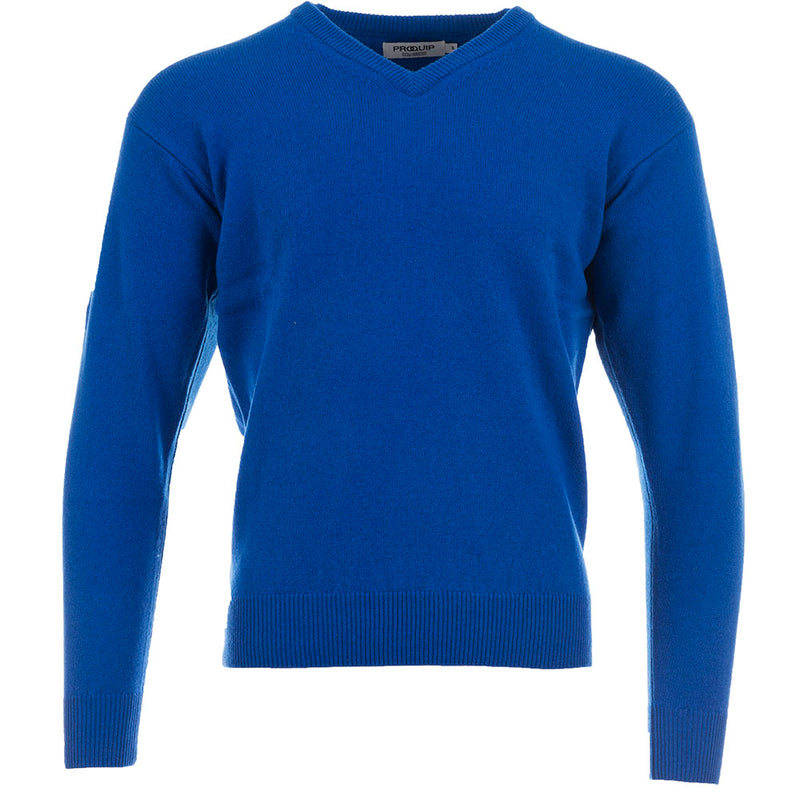 ProQuip Lambswool Water Repellent V Neck Golf Sweater - Electric Blue