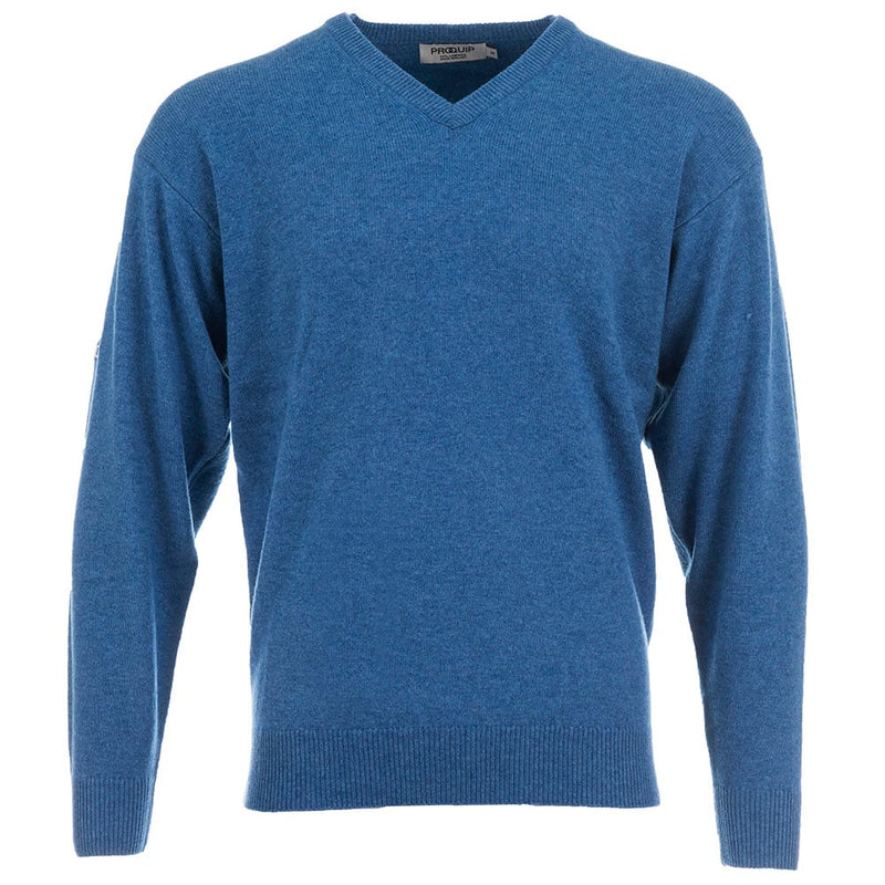 ProQuip Lambswool Water Repellent V Neck Golf Sweater - Mariner Blue
