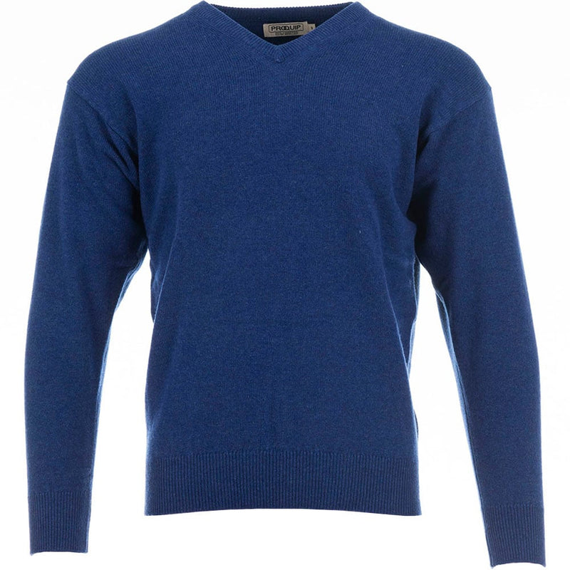 ProQuip Lambswool Water Repellent V Neck Golf Sweater - Persian Blue