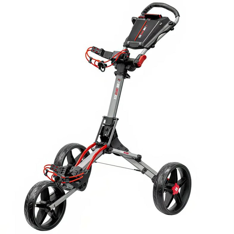 EzeGlide Bolt 2 3-Wheel Push Trolley - Matt Grey/Red