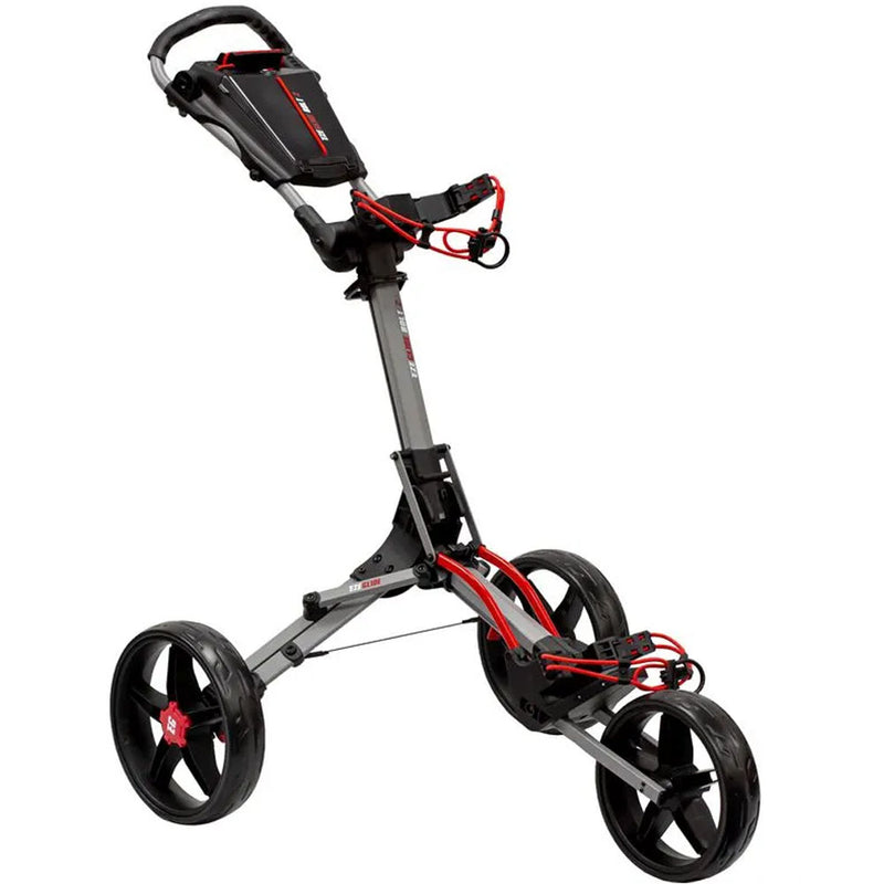 EzeGlide Bolt 2 3-Wheel Push Trolley - Matt Grey/Red