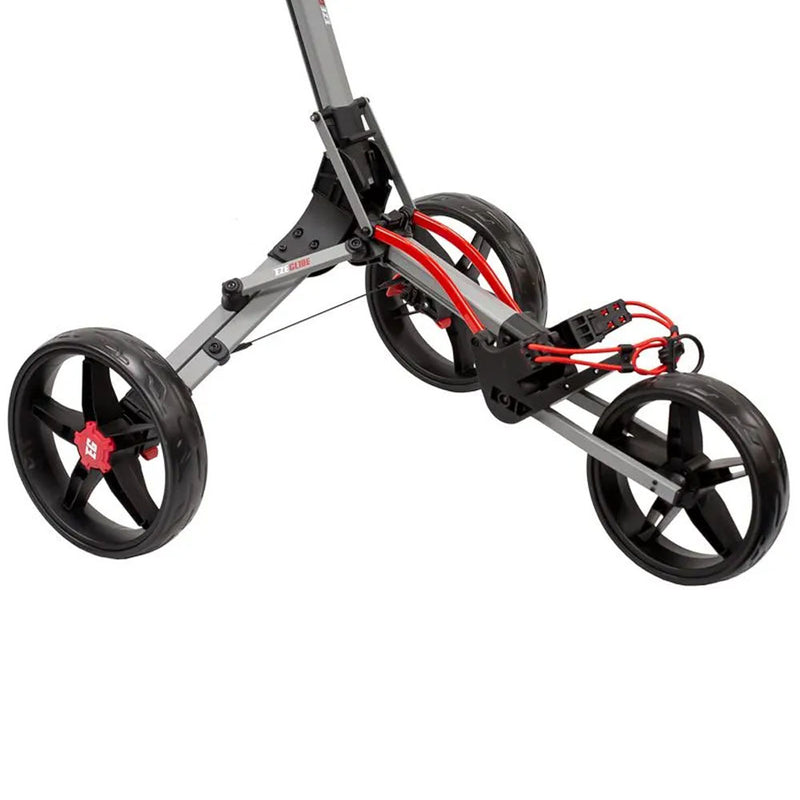 EzeGlide Bolt 2 3-Wheel Push Trolley - Matt Grey/Red