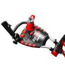 EzeGlide Compact+ Premium 3-Wheel Push Trolley - Silver/Red