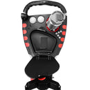 EzeGlide Compact+ Premium 3-Wheel Push Trolley - Silver/Red