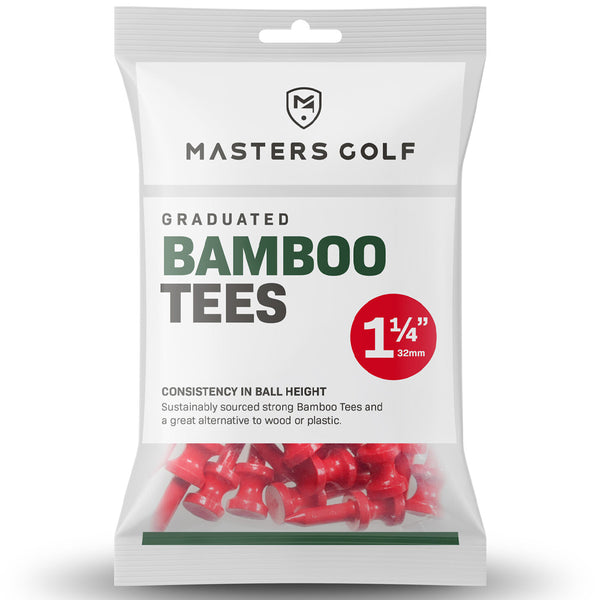 Masters Bamboo Graduated 1 1/4 Inch Red Tees - Pack of 25