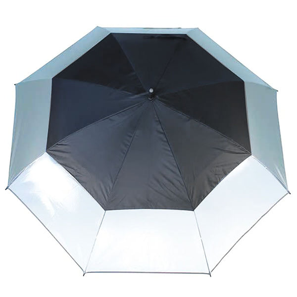 TourDri Clear Panel UV Coated Umbrella - Storm Grey/Jet Black