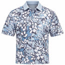 Under Armour Drive Chill Printed Polo Shirt - Blue Calm/White/Midnight Navy