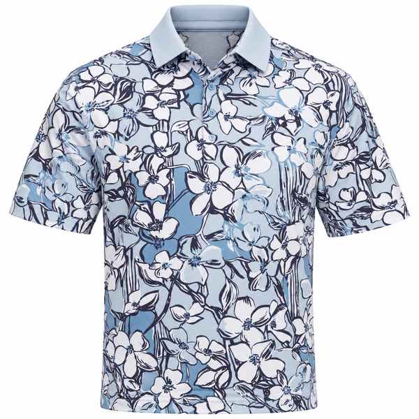 Under Armour Drive Chill Printed Polo Shirt - Blue Calm/White/Midnight Navy