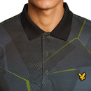 Lyle & Scott Golf Geometric Print Polo Shirt - Jet Black
