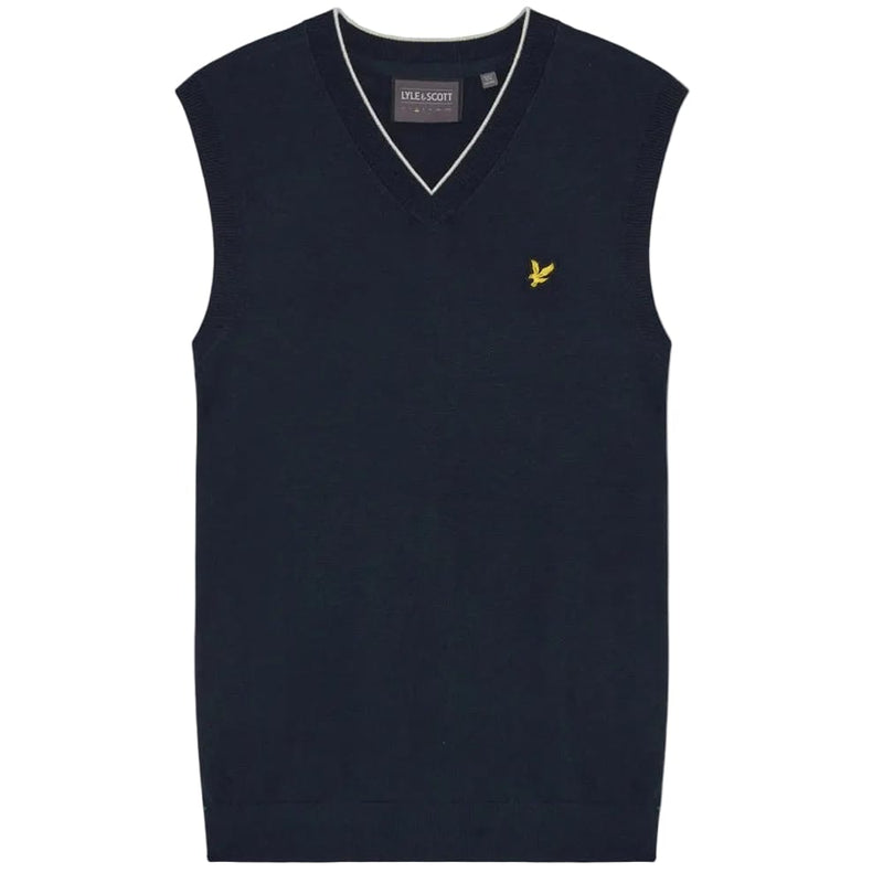 Lyle & Scott Golf V Neck Light Weight Vest - Dark Navy