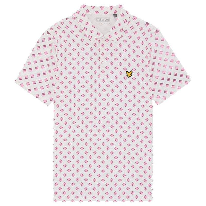Lyle & Scott Golf Argyle Print Polo Shirt - White