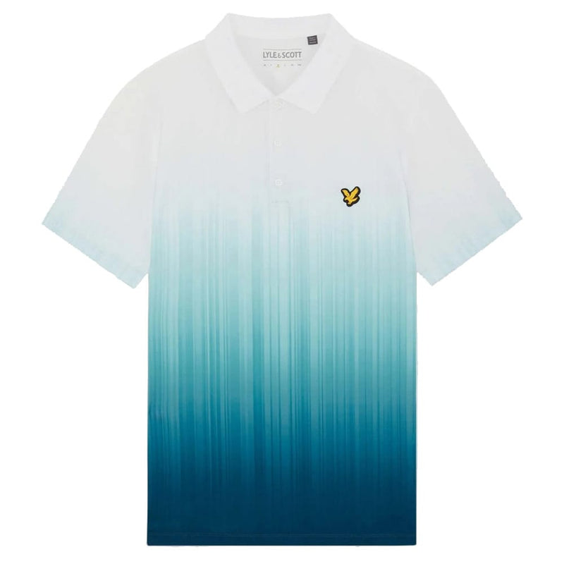 Lyle & Scott Golf Gradient Polo Shirt - Aquamarine Blue