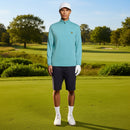 Lyle & Scott Golf Core Quarter Zip Midlayer - Aquamarine Blue