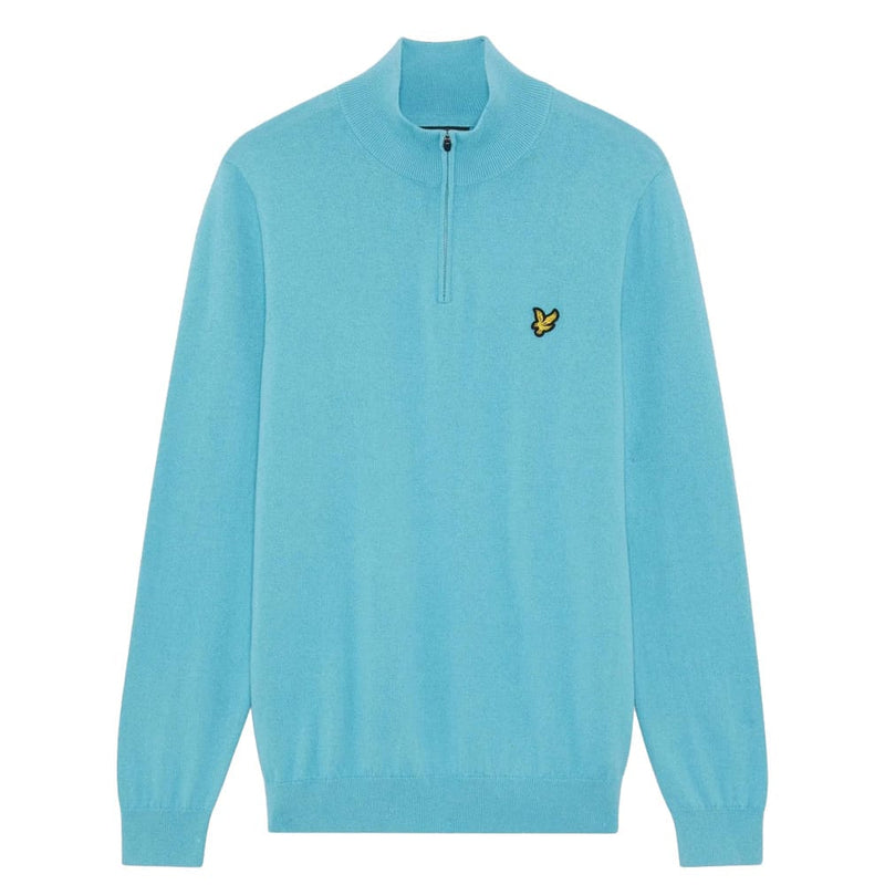 Lyle & Scott Golf Quarter Zip Jumper - Aquamarine Blue