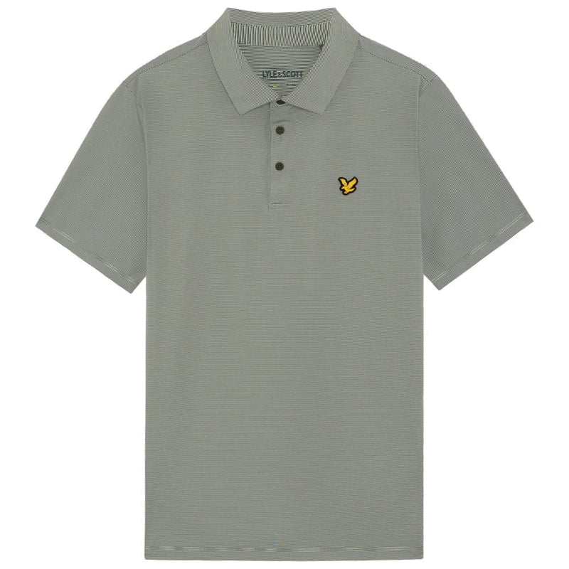 Lyle & Scott Golf Microstripe Polo Shirt - Cactus Green/Soft Grass
