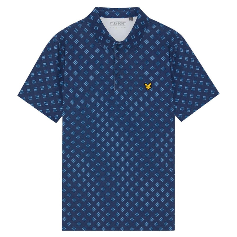 Lyle & Scott Golf Argyle Print Polo Shirt - Navy Peony