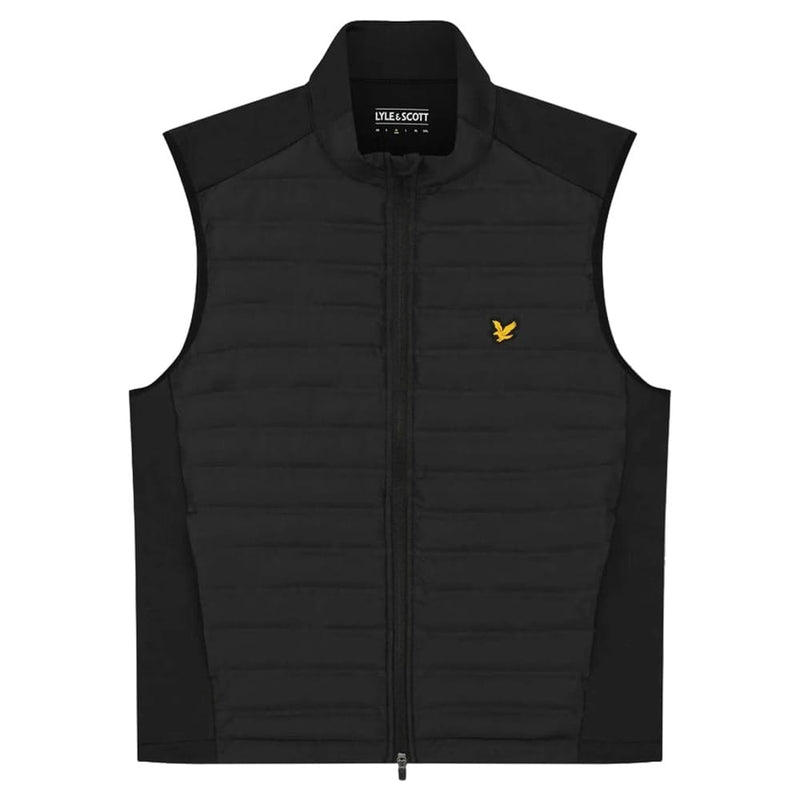 Lyle & Scott Hybrid Quilted Full Zip Golf Gilet - Jet Black