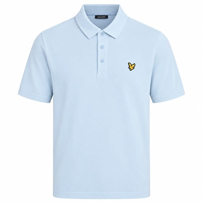 Lyle & Scott Golf Microstripe Polo Shirt - Blue Lagoon/White