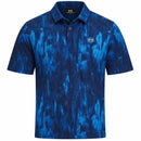 Under Armour Drive Chill Printed Polo Shirt - Aegean Blue/Midnight Navy/Mod Grey